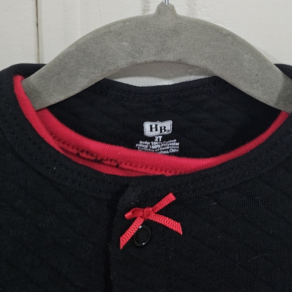 Hudson BabyGirls Quilted Cardigan and Dress, Red Black Bows 2T - Picture 2 of 6